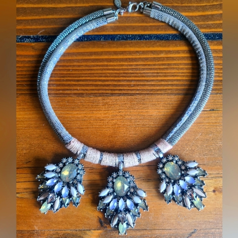 Large Crystal Statement Necklace - image 1